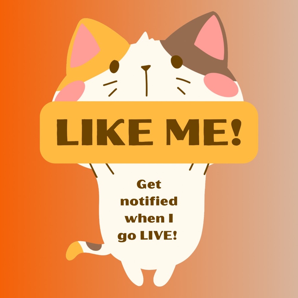 Tap the heart so you will be notified when I go LIVE! 😺💛